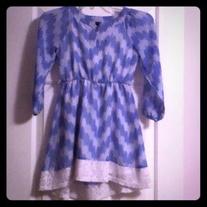 Chevron/Lace hem dress